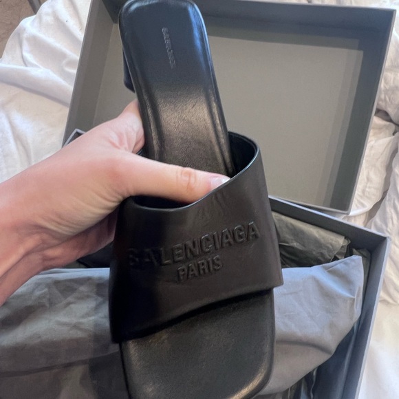 Balenciaga Women's Black Slide Sandals - Picture 3 of 5
